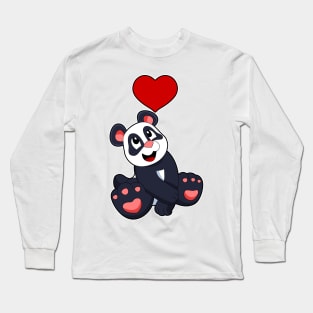 Panda with Heart Long Sleeve T-Shirt